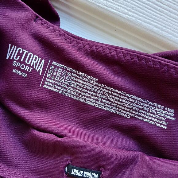 Victoria Sport Knockout Pocket Capri Leggings M plum purple VSD activewear - Picture 7 of 12
